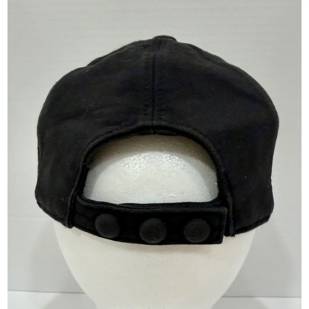 Burberry TB Logo Cotton Baseball Cap Black Checked Brim Mens Medium Hat